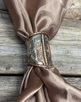 Silver Engraved Coyote N' Cactus Wild Rag Slide 