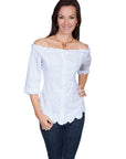 Short Sleeve Ruffle Scoop Neck Blouse