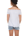 Off Shoulder Short Sleeve Blouse