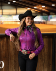 PURPLE SPARKLE PERFORMANCE RODEO SHIRT