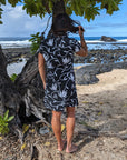 Floral Ti Leaf Pareu Dresses In Sustainable Polyester Elastane Blend For Comfort