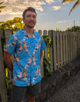 Oceanic Art Inspired Casual Men's Shirt With Ultra-Soft Breathable-Performance Fabric And Comfort