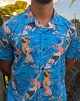 Oceanic Art Inspired Casual Men's Shirt With Ultra-Soft Breathable-Performance Fabric And Comfort