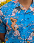 Oceanic Art Inspired Casual Men's Shirt With Ultra-Soft Breathable-Performance Fabric And Comfort
