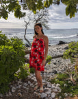Floral Orchid Pareu Sundress With Pockets And Adjustable Straps