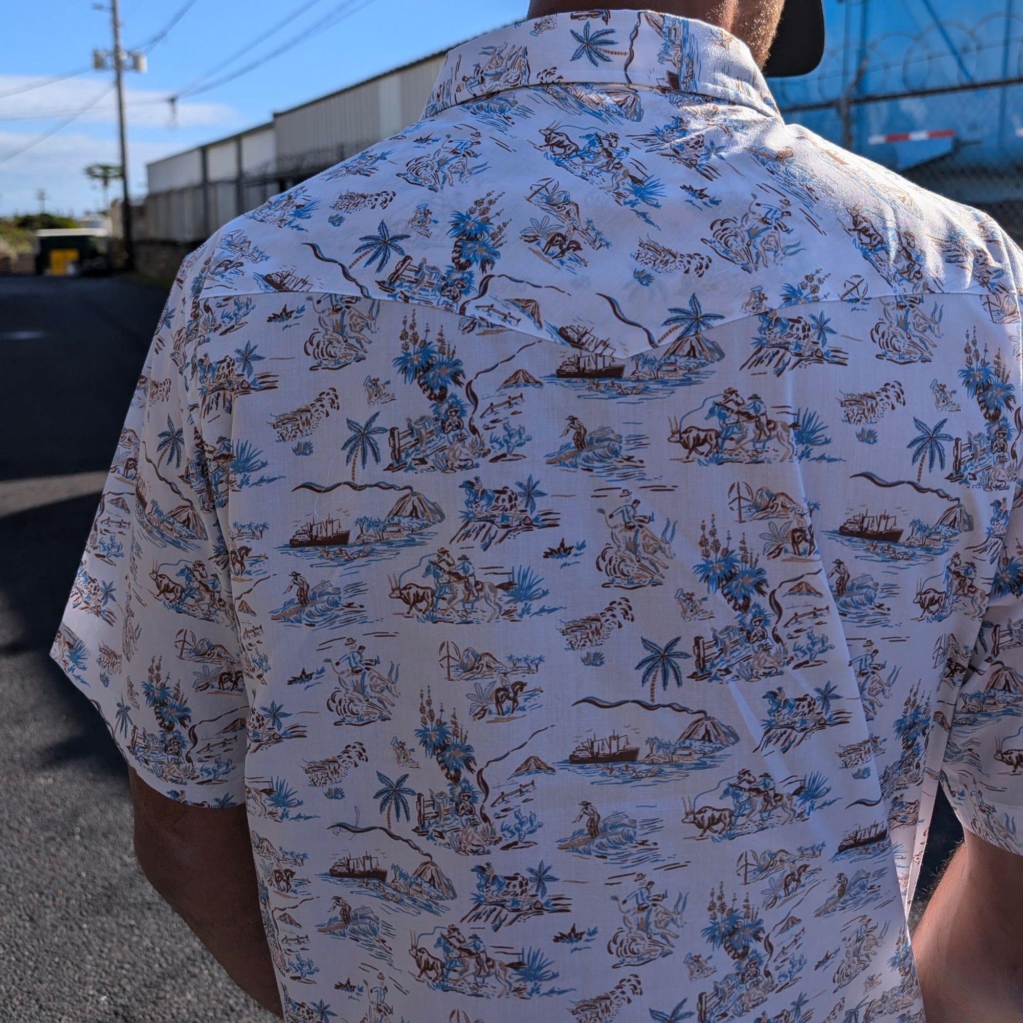 White Western Aloha Fusion Style Inspired Collection For Rodeo Themed Lifestyle Apparel