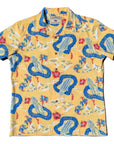 Surfboard Yellow Hawaiian Camp Shirt With Vintage Surf Style For Sunny Vacations