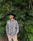 1950s Inspired Hawaiian Floral Long Sleeve Western Shirt