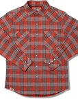 Red Sunset Expansive Plaid Western Shirt With Superior Breathable Quick Dry Fabric