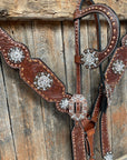 Medium Oil Copper Buckstitch Clear One Ear & Breastcollar Tack Set 