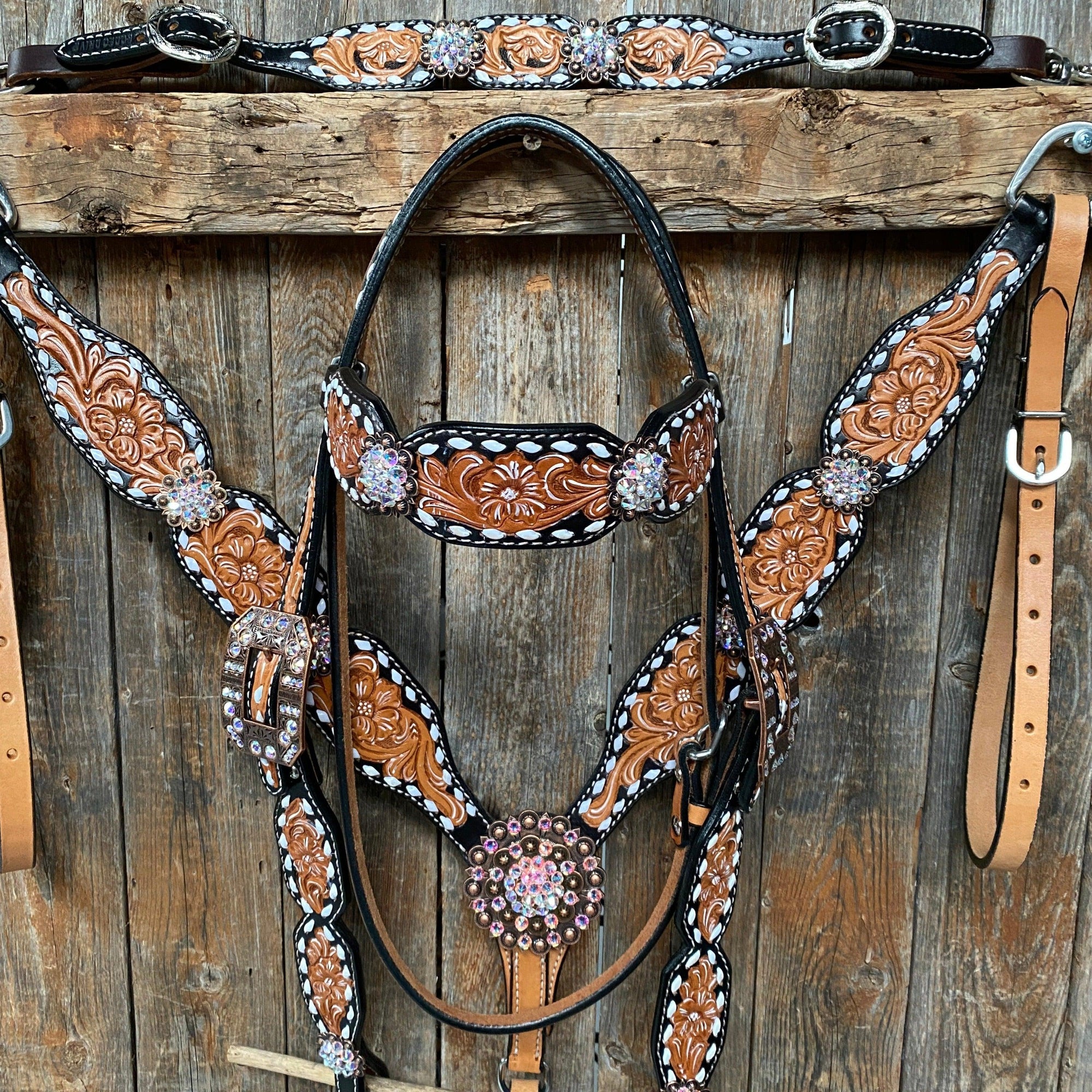 Classic AB Browband/One Ear Tack Set with Wither Strap  