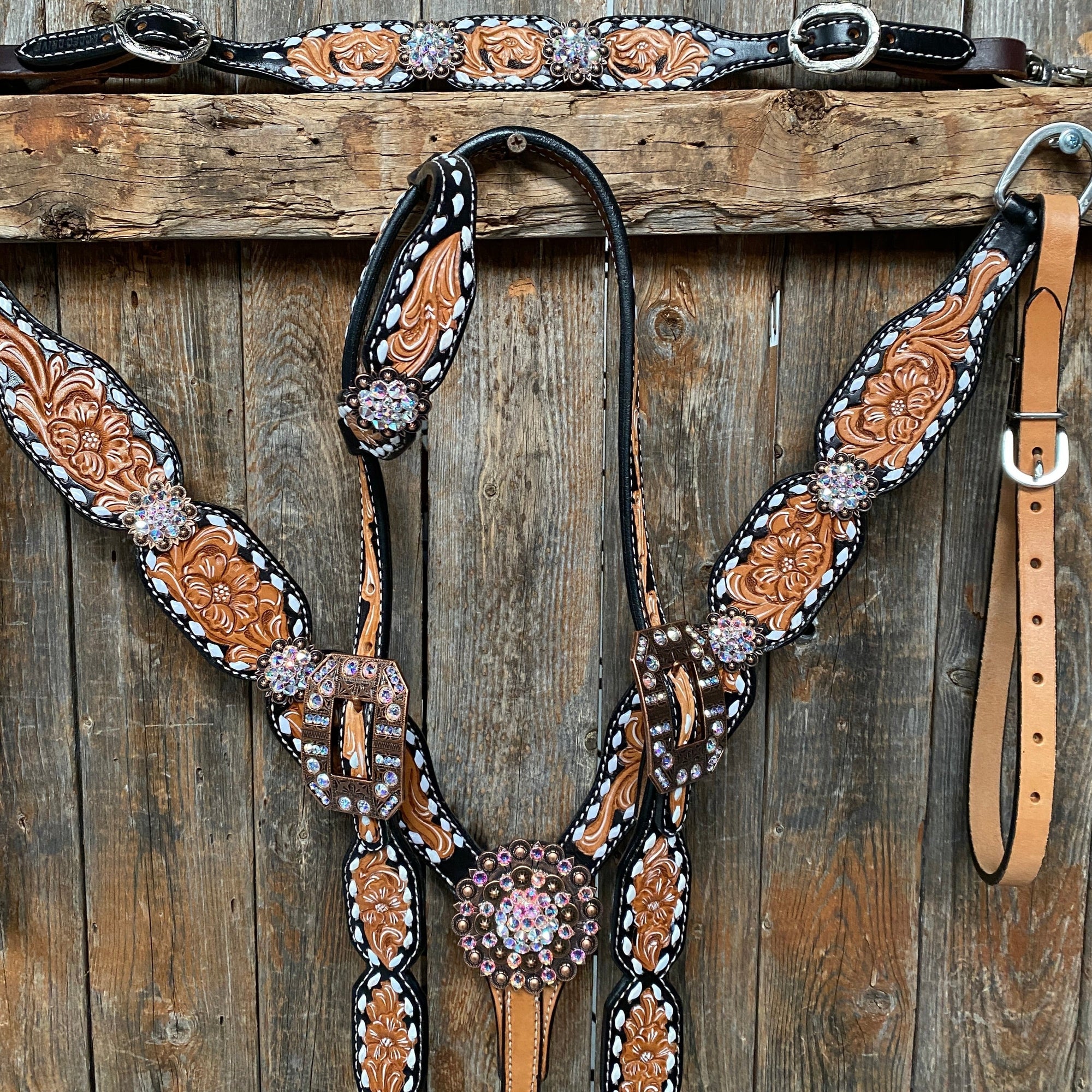 Classic AB Browband/One Ear Tack Set with Wither Strap  