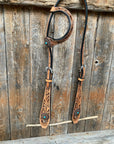 Light Oil Buckaroo Roper Flower Turquoise One Ear & Breastcollar Tack Set 