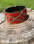 Red Bead and Stone Fashion Bracelet XI108