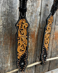 Copper Dot and Floral Headstall/Breastcollar Tack Set