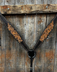 Copper Dot and Floral Headstall/Breastcollar Tack Set