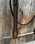 Foxtail Tooling Two Tone V-Browband Headstall / Bridle 