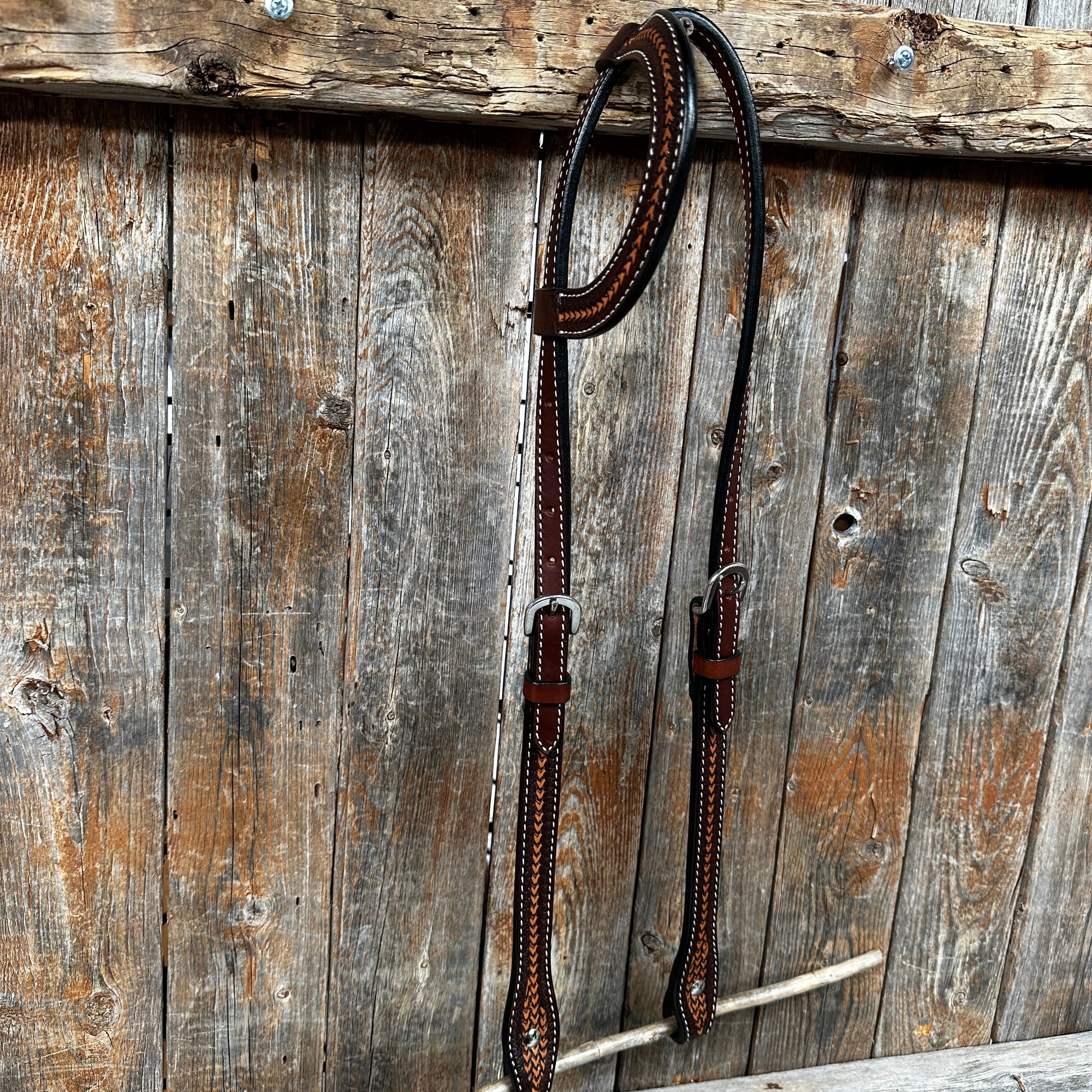 Foxtail Two Tone One Ear Headstall / Bridle 