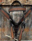 Two Tone Honeycomb Browband / One Ear Breastcollar Tack Sets