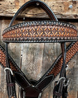 Two Tone Honeycomb Browband / One Ear Breastcollar Tack Sets