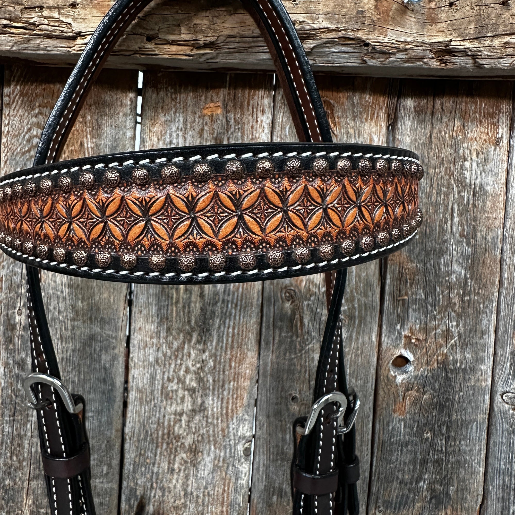 Two Tone Honeycomb Browband Headstall / Bridle 