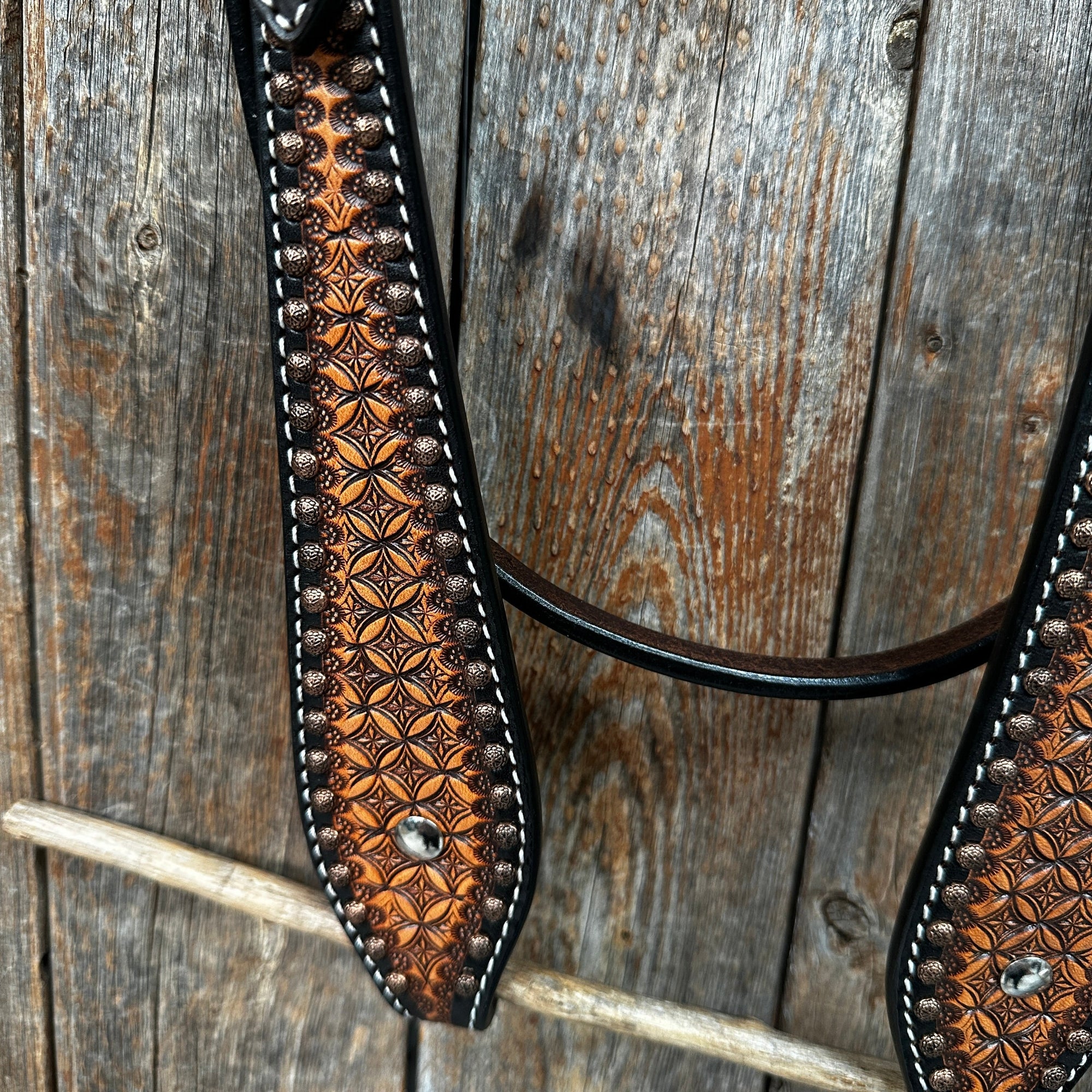 Two Tone Honeycomb Browband Headstall / Bridle 
