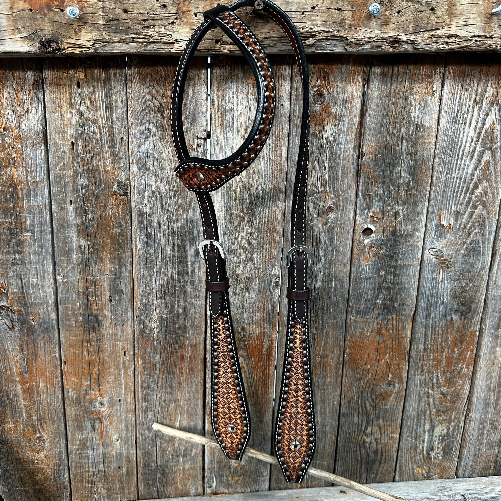 Two Tone Honeycomb One Ear Headstall / Bridle 