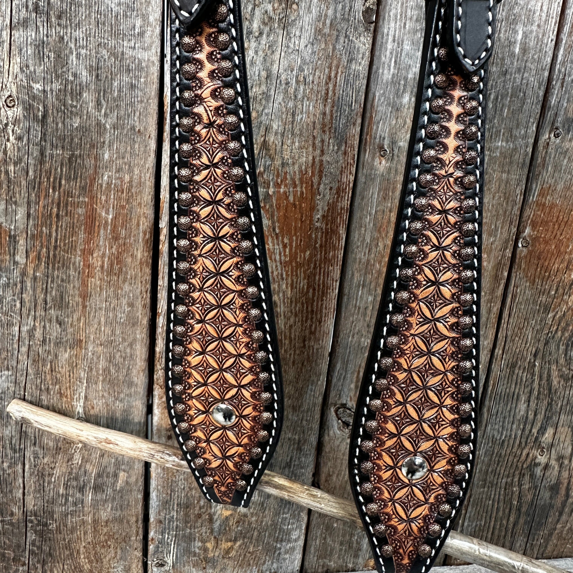 Two Tone Honeycomb One Ear Headstall / Bridle 