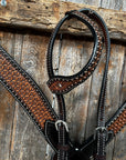 Two Tone Honeycomb Browband / One Ear Breastcollar Tack Sets