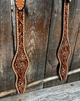 Light Oil Floral and Teal Dot Browband / One Ear Headstall and Breastcollar Tack Sets