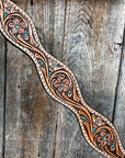 Light Oil Floral and Teal Dot Browband / One Ear Headstall and Breastcollar Tack Sets