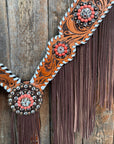 Whipstitch Coral and Clear One Ear/ Breastcollar Tack Set 