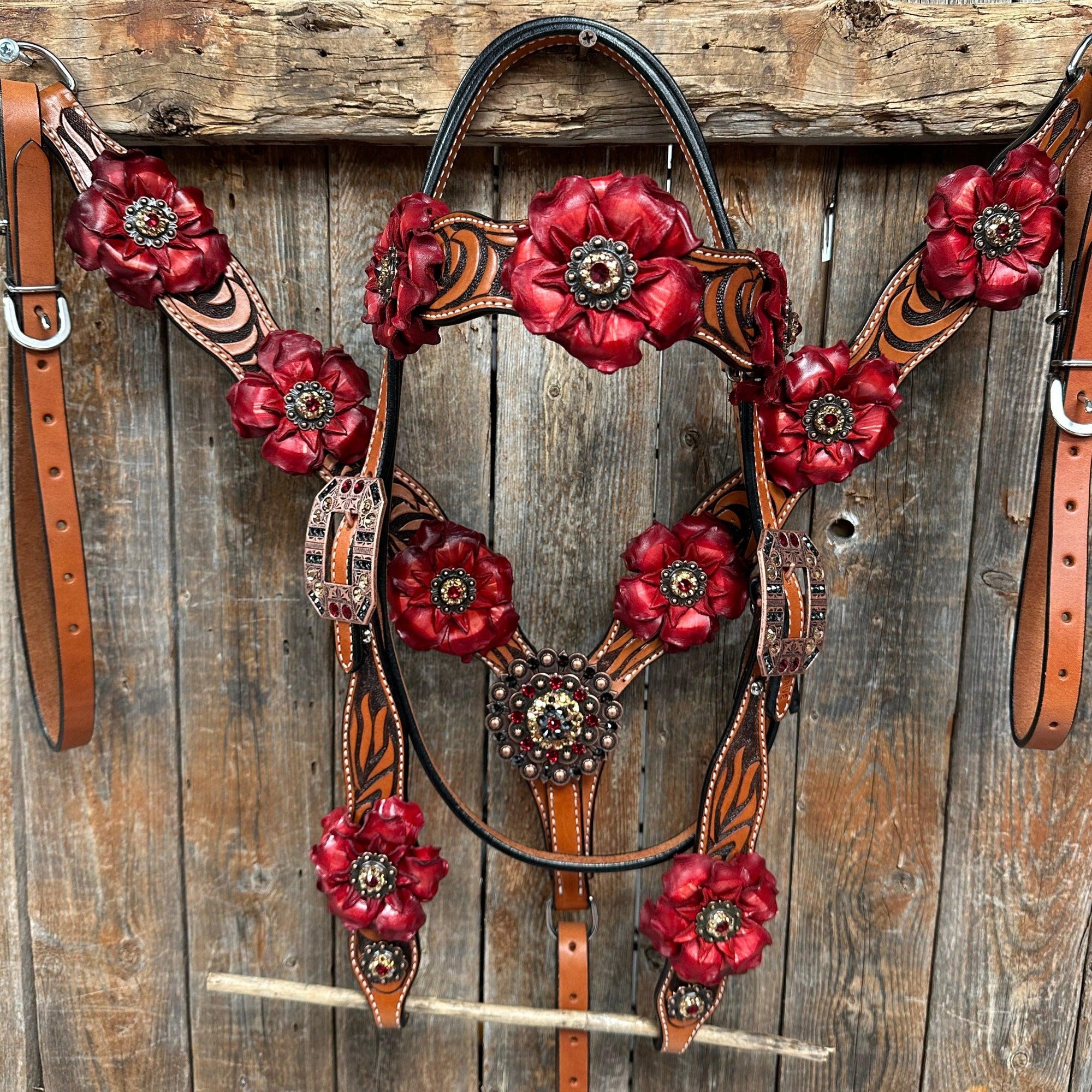 Zebra Ruby Browband / Breastcollar Tack Set 