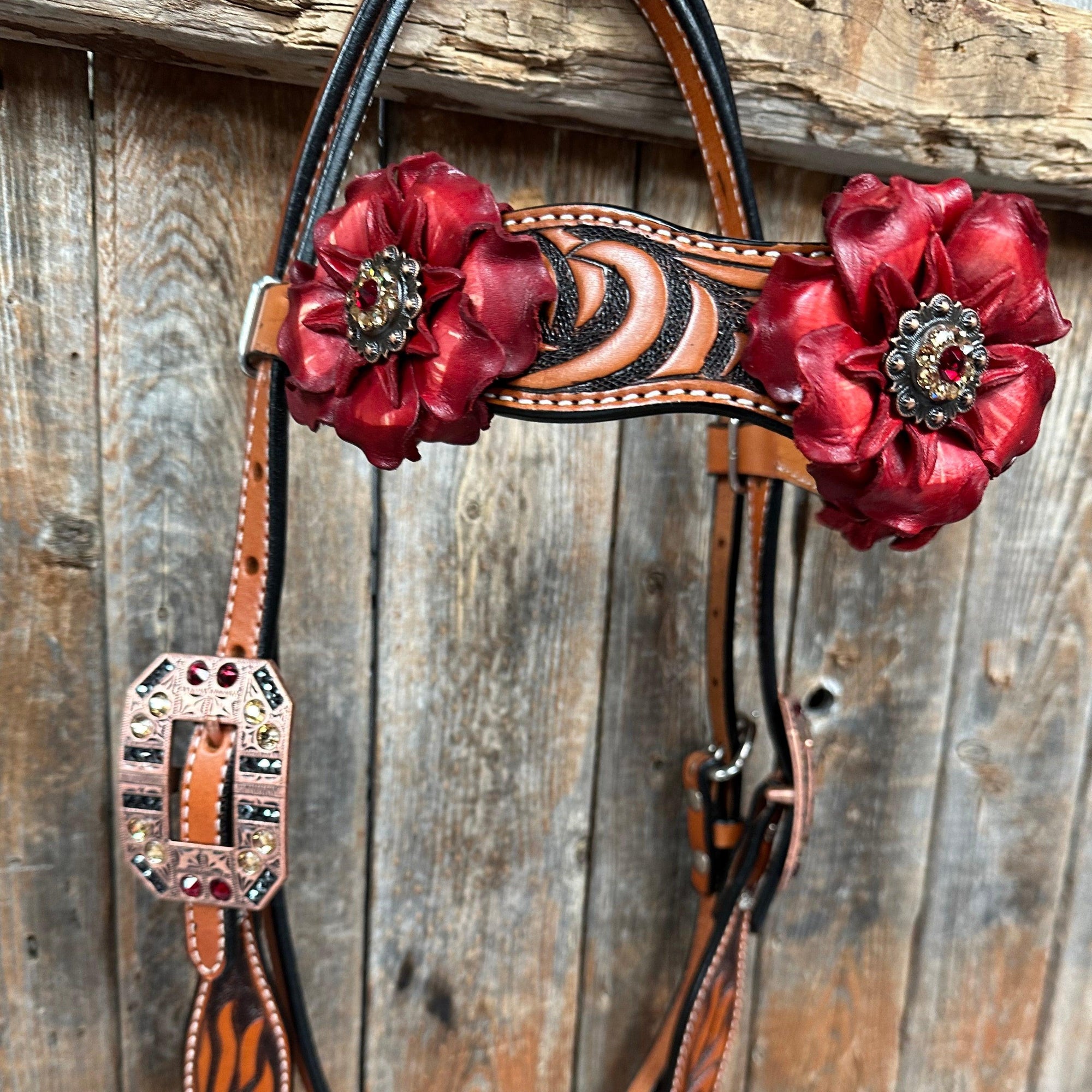 Zebra Ruby Browband / Breastcollar Tack Set 