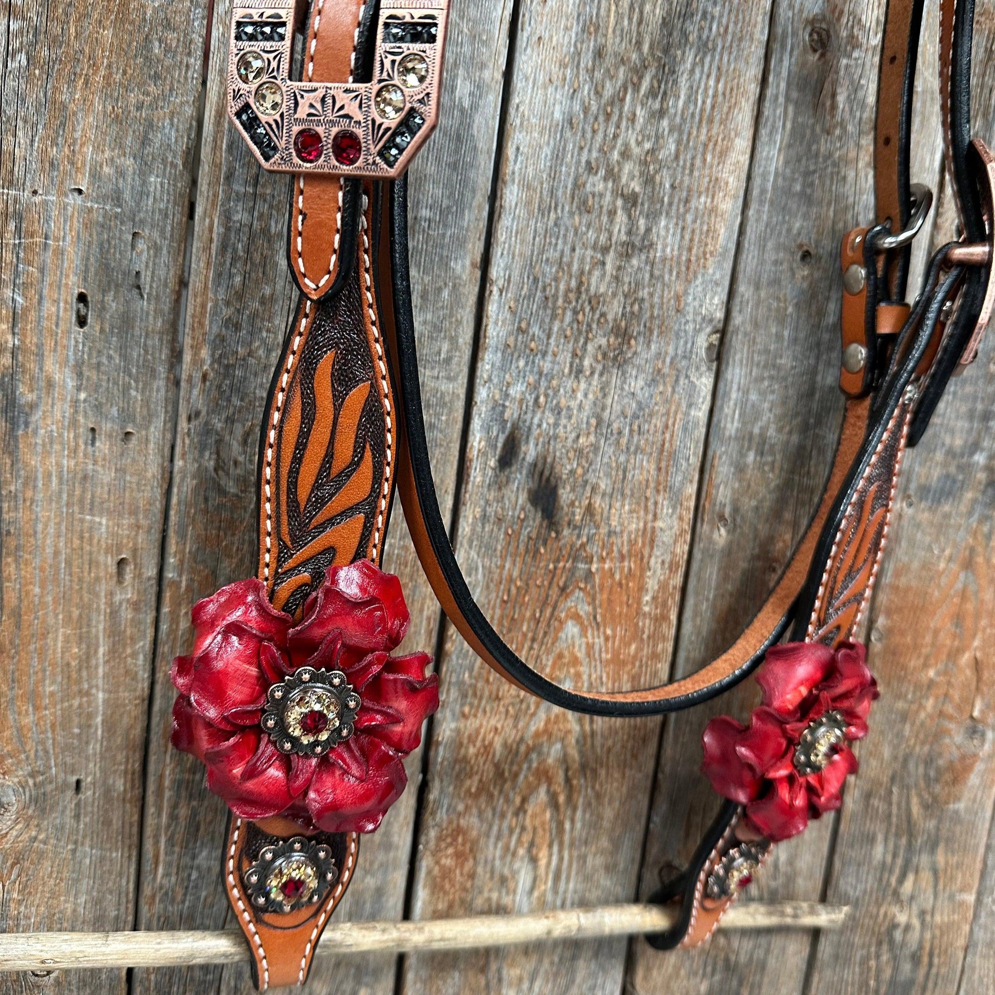Zebra Ruby Browband / Breastcollar Tack Set 