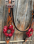Zebra Ruby Browband / Breastcollar Tack Set 