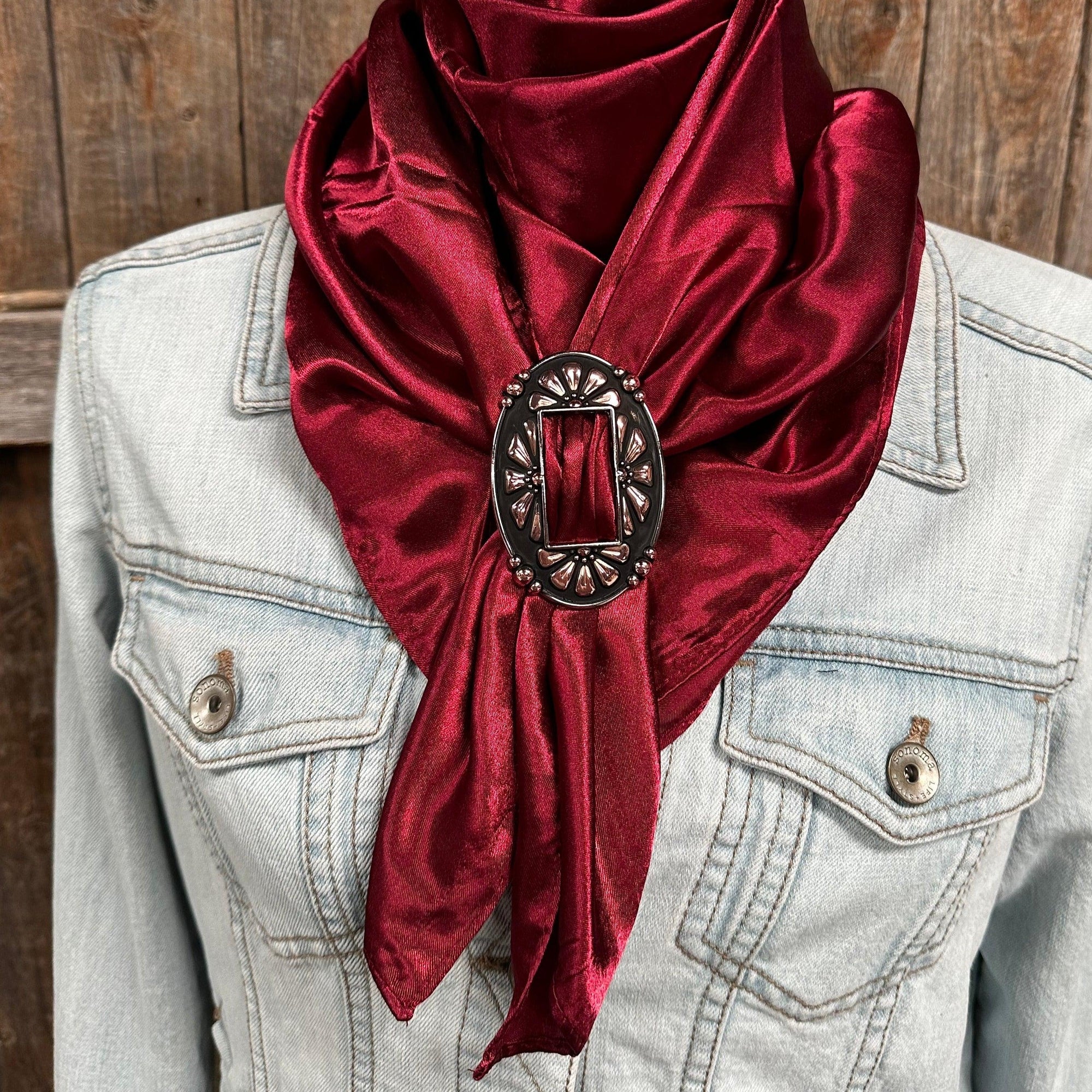 35X35" Solid Burgundy Wild Rag / Scarf - W196B Slide WRSC14H