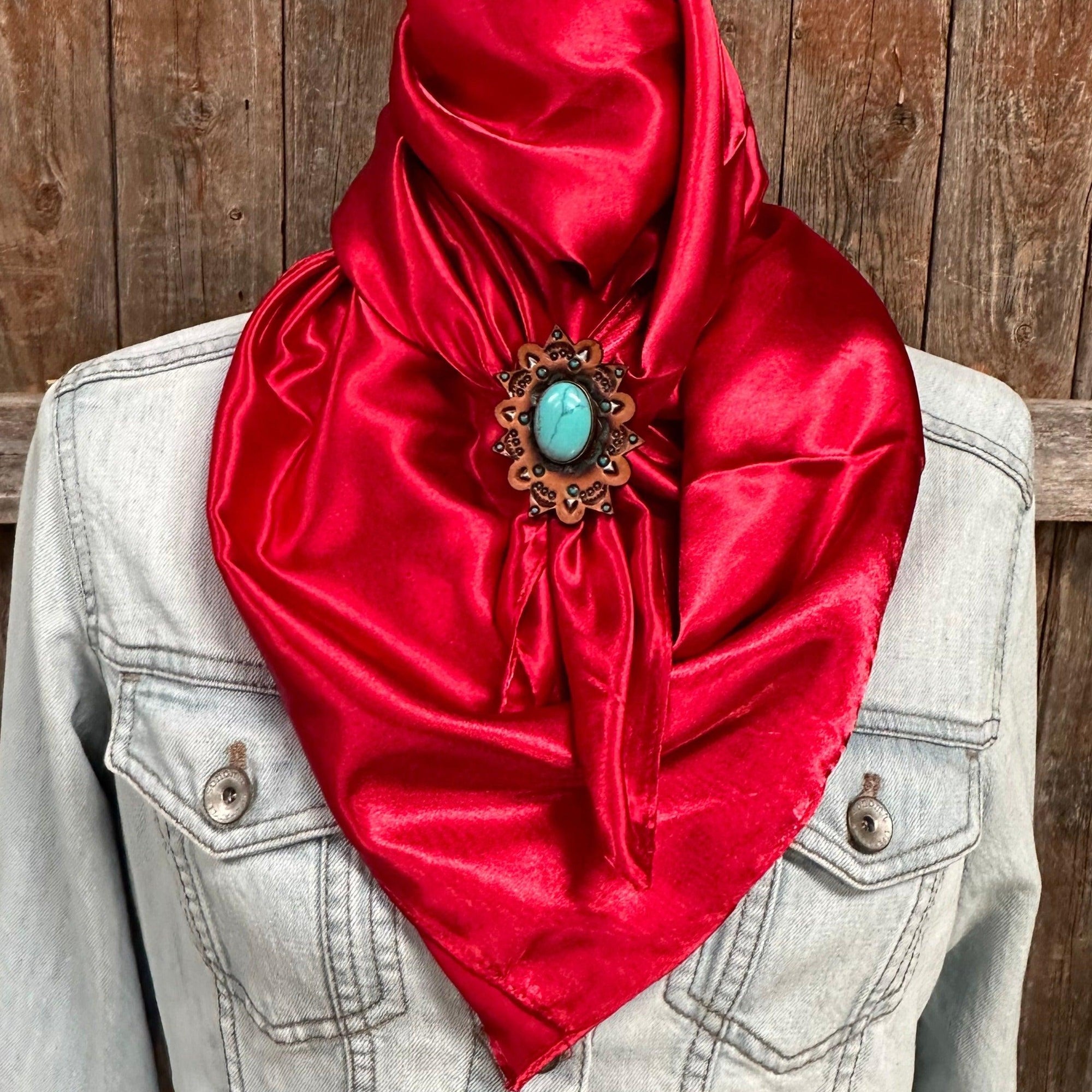 35X35" Solid Electric Red Wild Rag / Scarf - R110CABTQ Slide WRSC10F