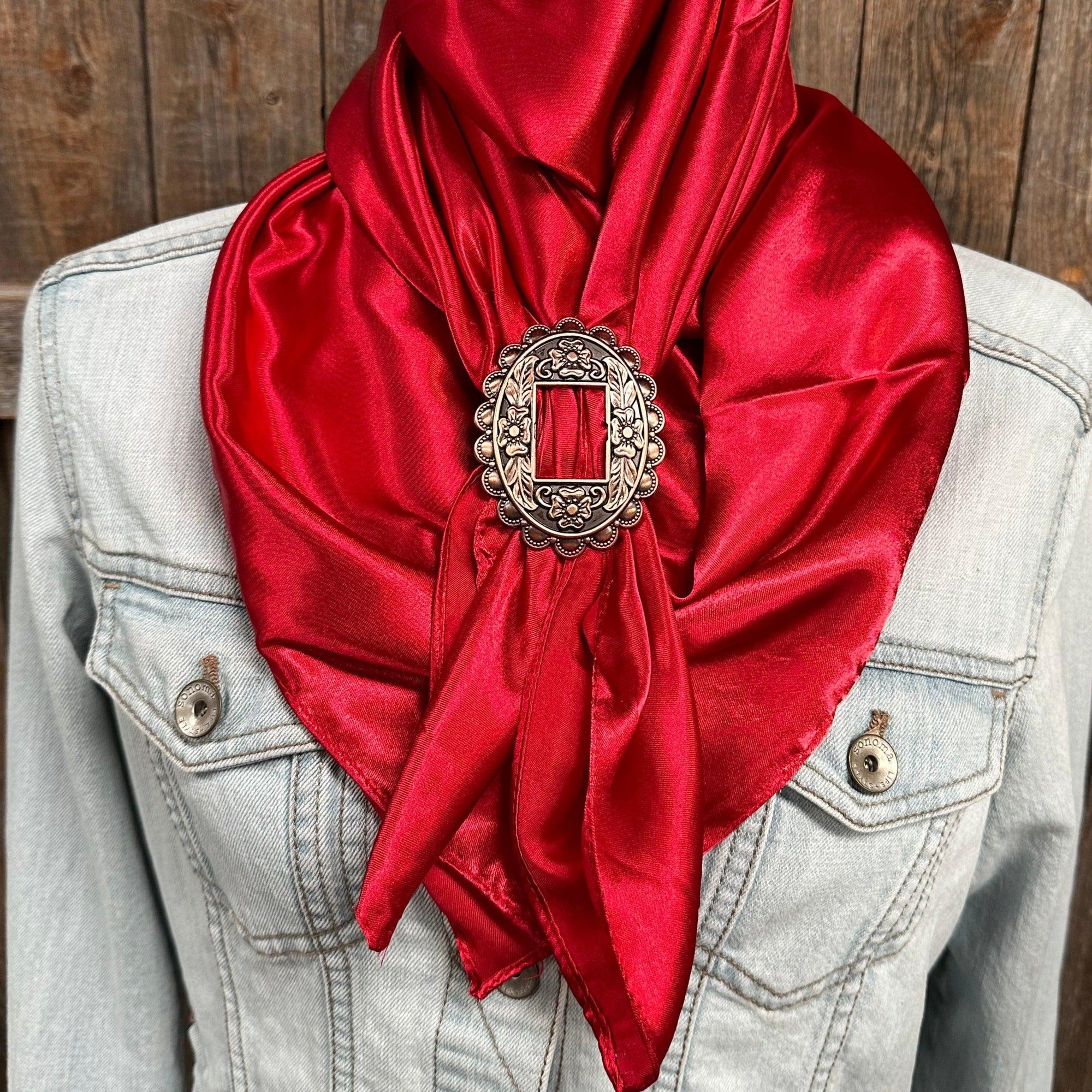 35X35" Solid Electric Red Wild Rag / Scarf - W197B Slide WRSC10H
