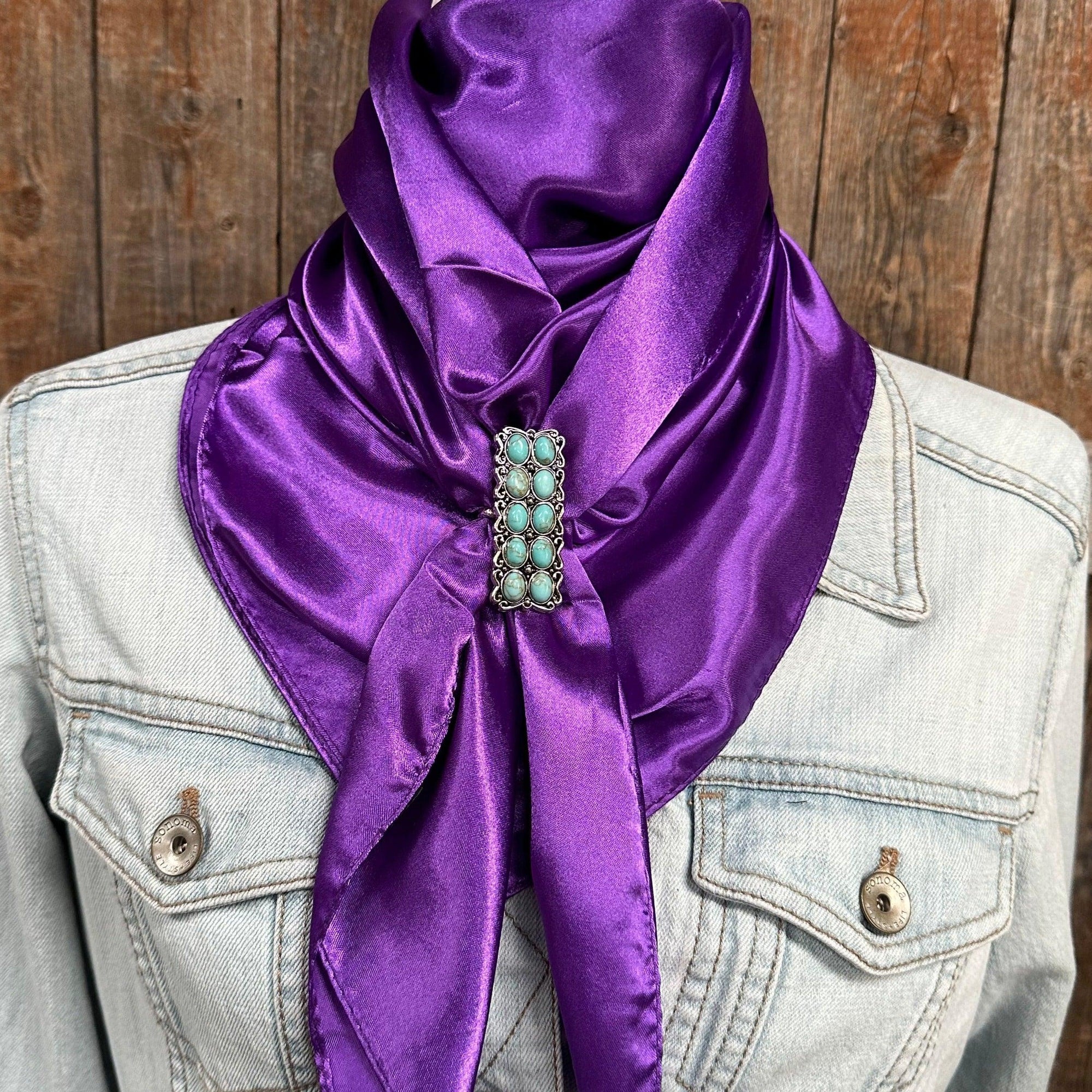 35X35"  Solid Purple Wild Rag / Scarf - W216 Slide WRSC1I