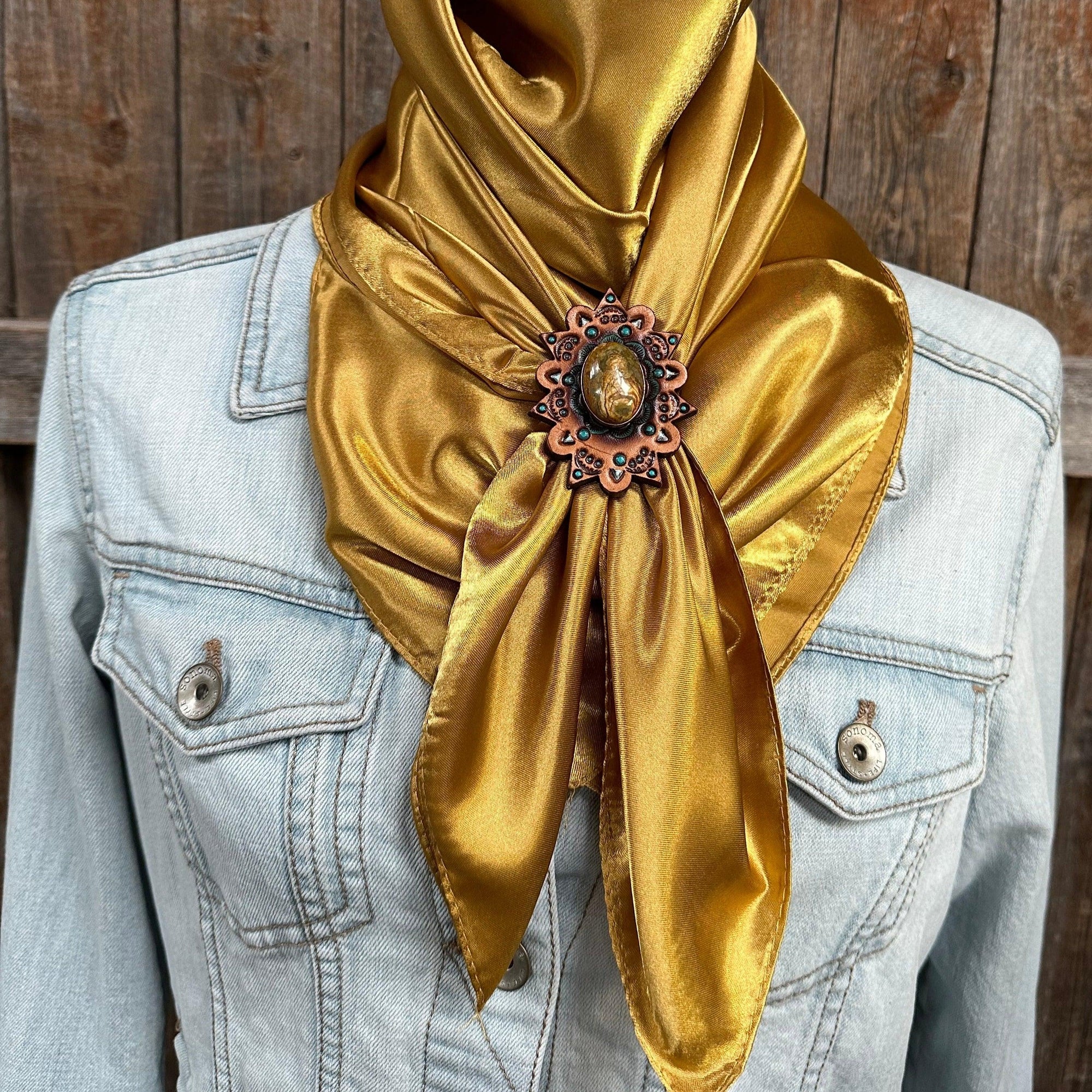 35X35" Solid Mustard Yellow Wild Rag / Scarf - R110CABSG Slide WRSC19D