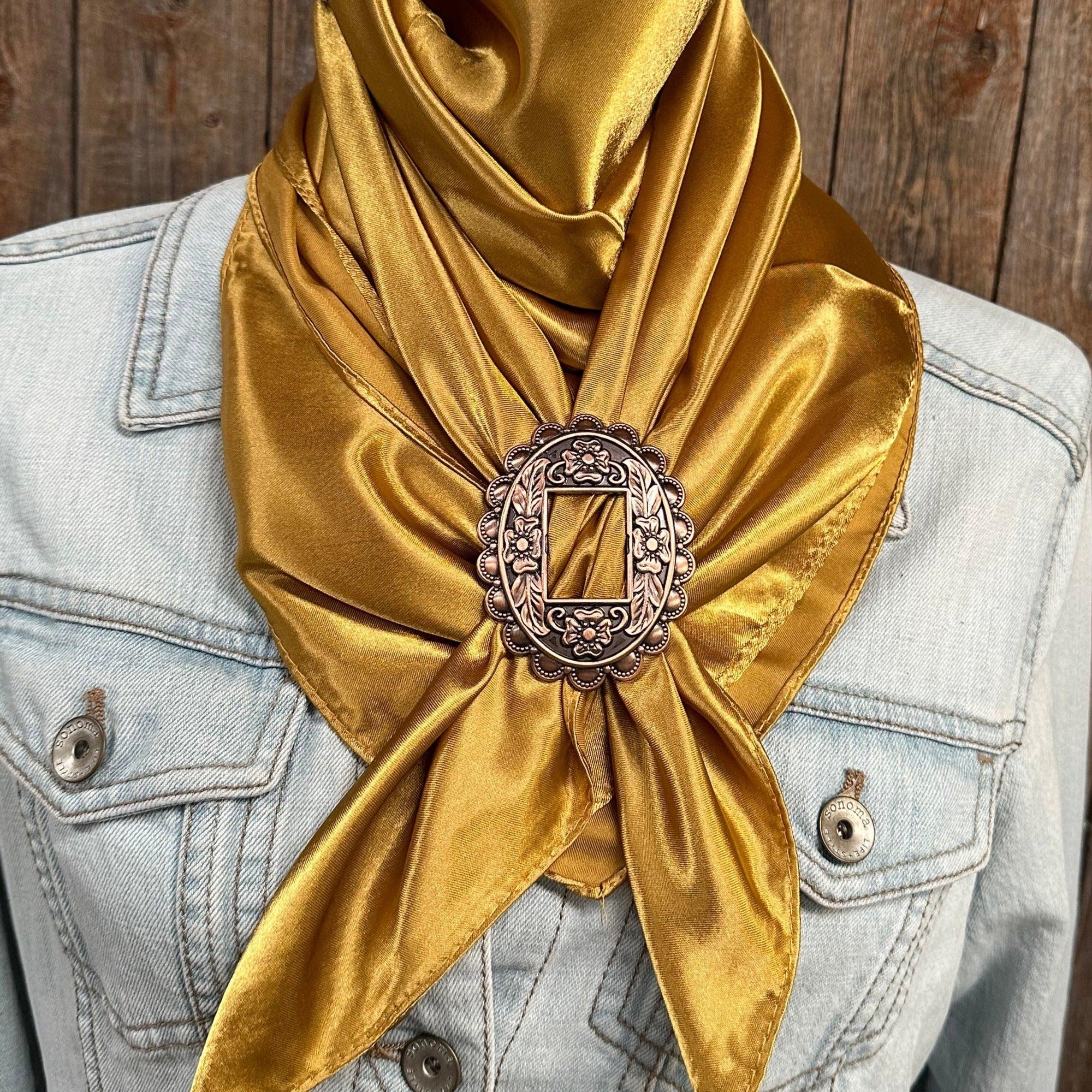 35X35" Solid Mustard Yellow Wild Rag / Scarf - W197B Slide WRSC19E