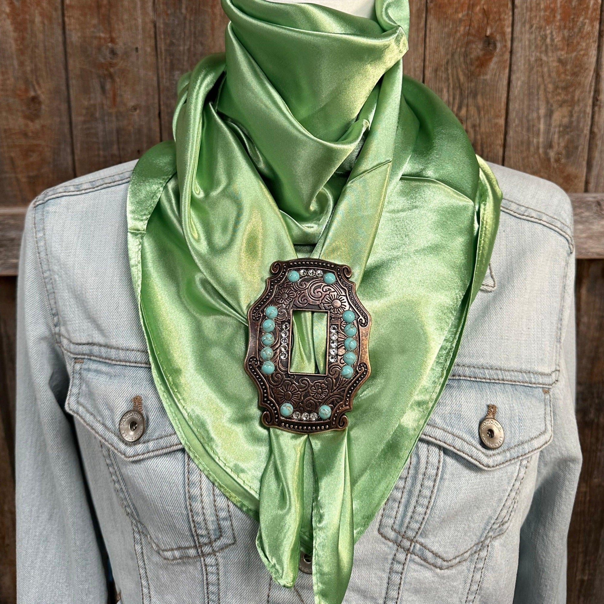 35X35"  Solid Lime Wild Rag / Scarf - SCOTQCL Slide WRSC26B