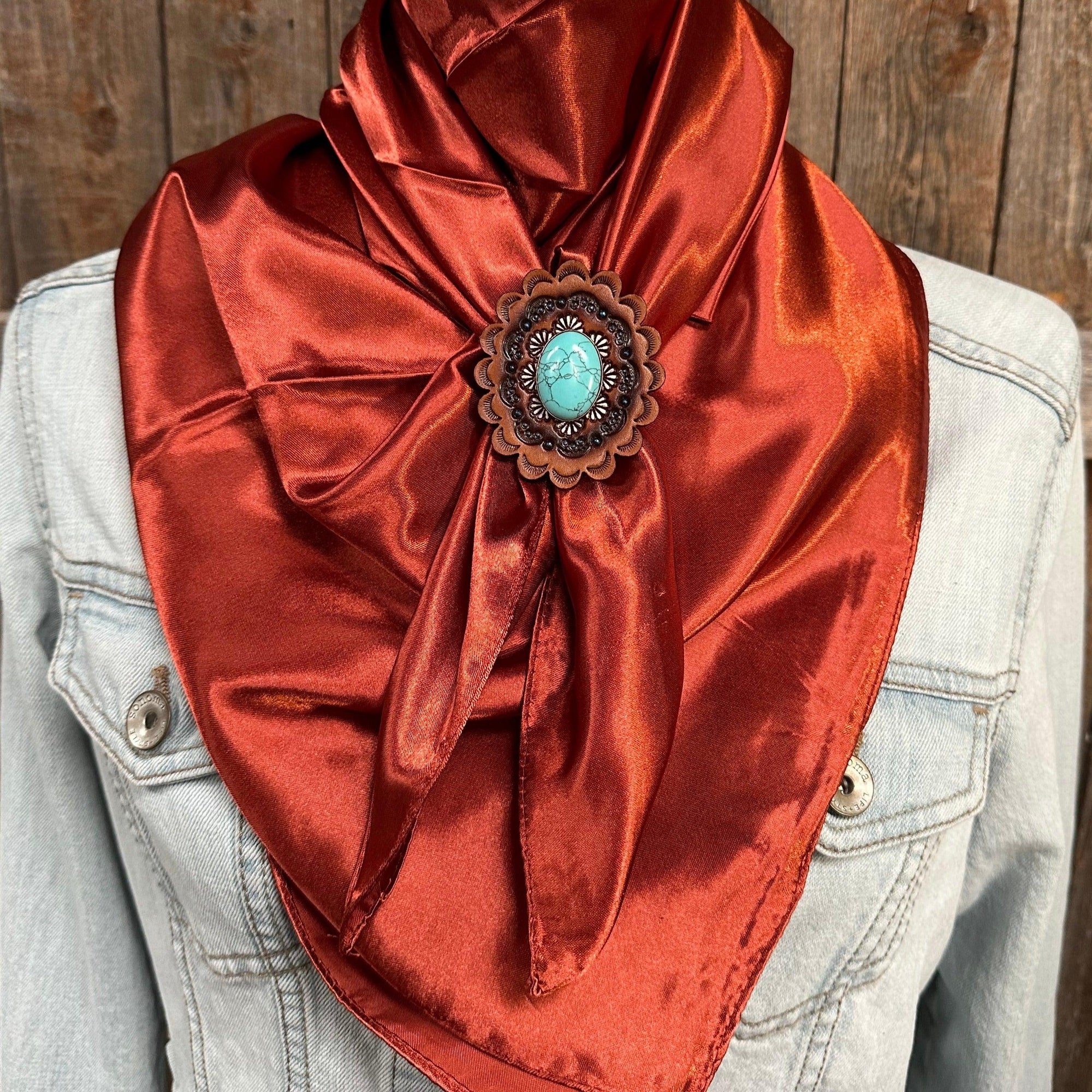 35X35" Solid Rust Wild Rag / Scarf - R102CABTQ Slide WRSC16F
