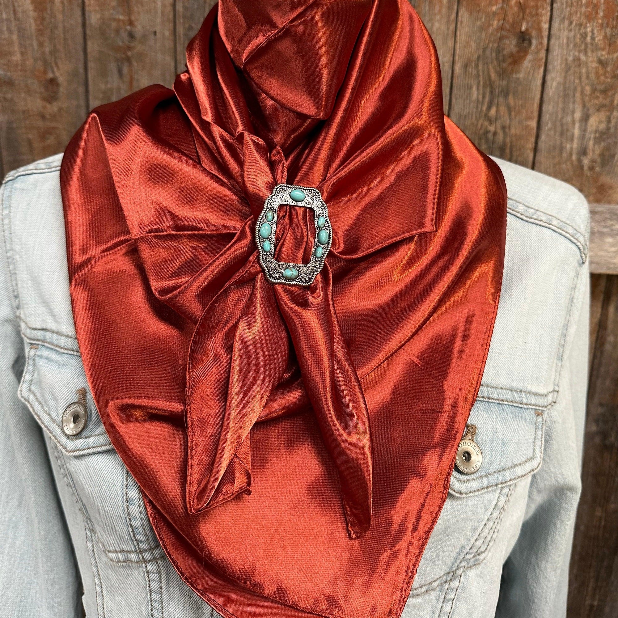 35X35" Solid Rust Wild Rag / Scarf - W198B Slide WRSC16H