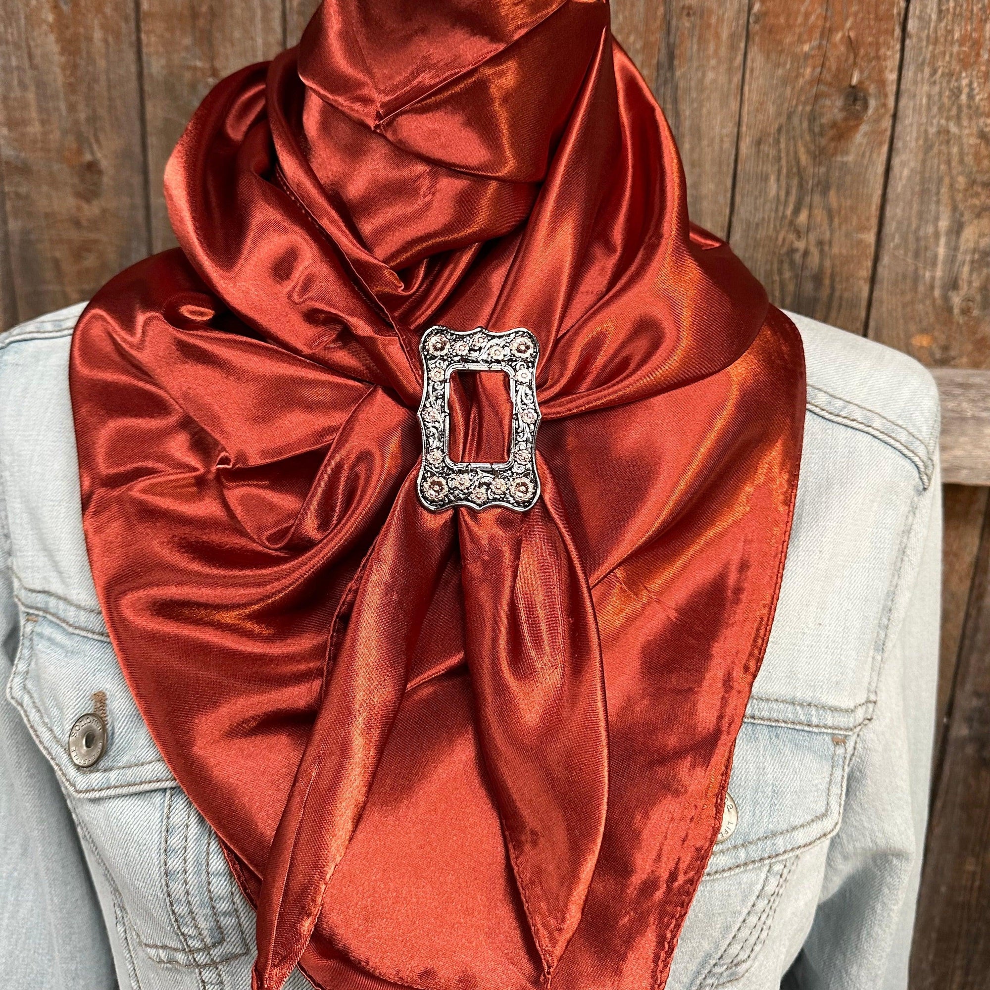 35X35" Solid Rust Wild Rag / Scarf - W151B Slide WRSC16K
