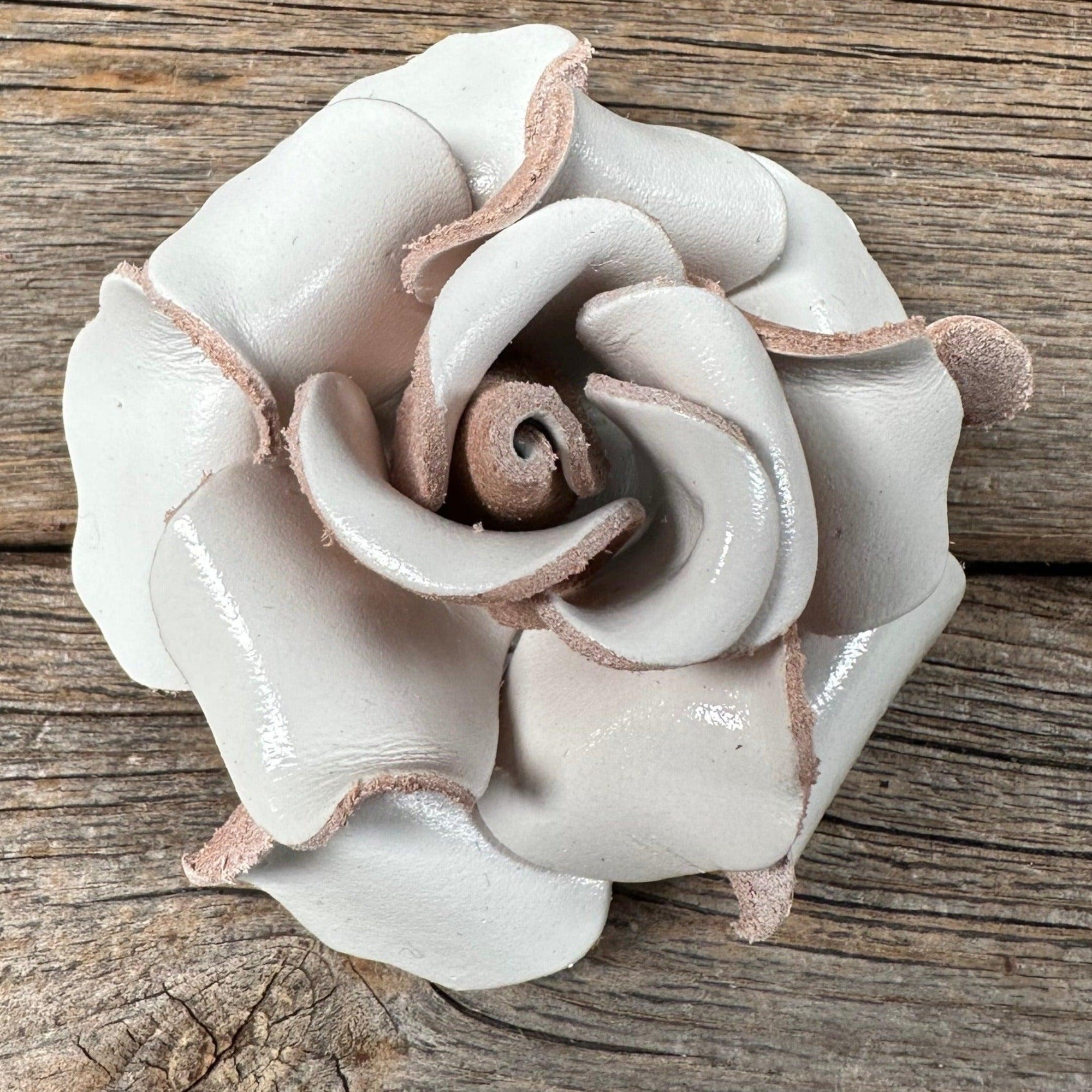 White Rose Leather Flower