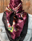 35X35"  Dark Pink Cherry Blossom Wild Rag / Scarf WR407