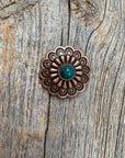 Copper Turquoise Concho 1" W103S