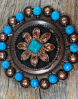 Copper Turquoise Sunflower Berry Jacket 